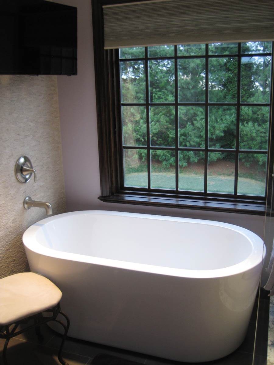 A well planned bathroom renovation resulted in this relaxing bathroom.