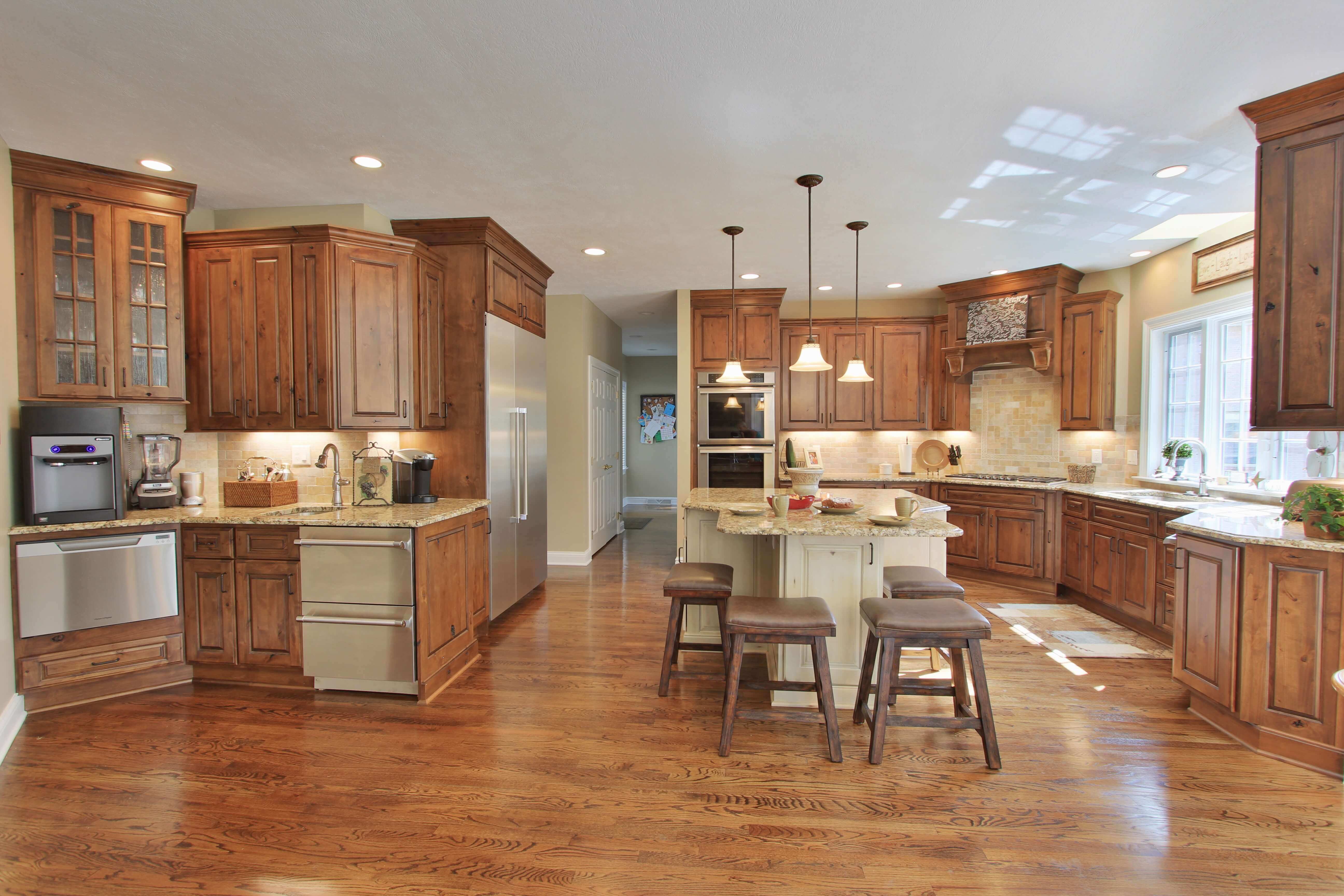 The layout of your kitchen is an important factor to consider when designing a kitchen for entertaining.
