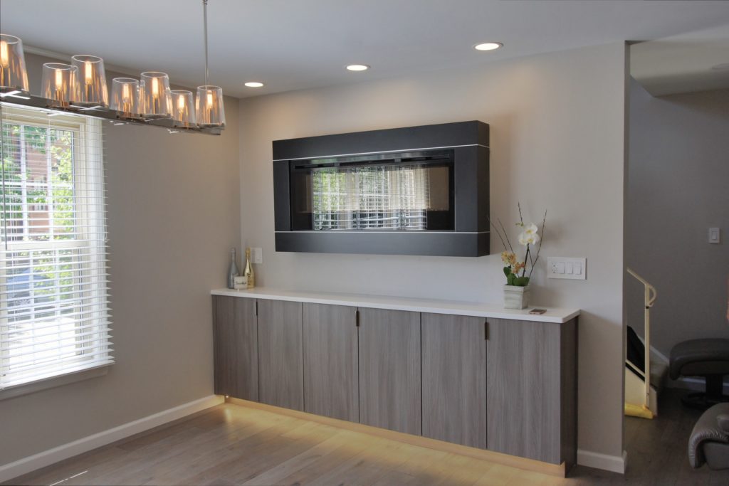 Kitchen remodel with fireplace