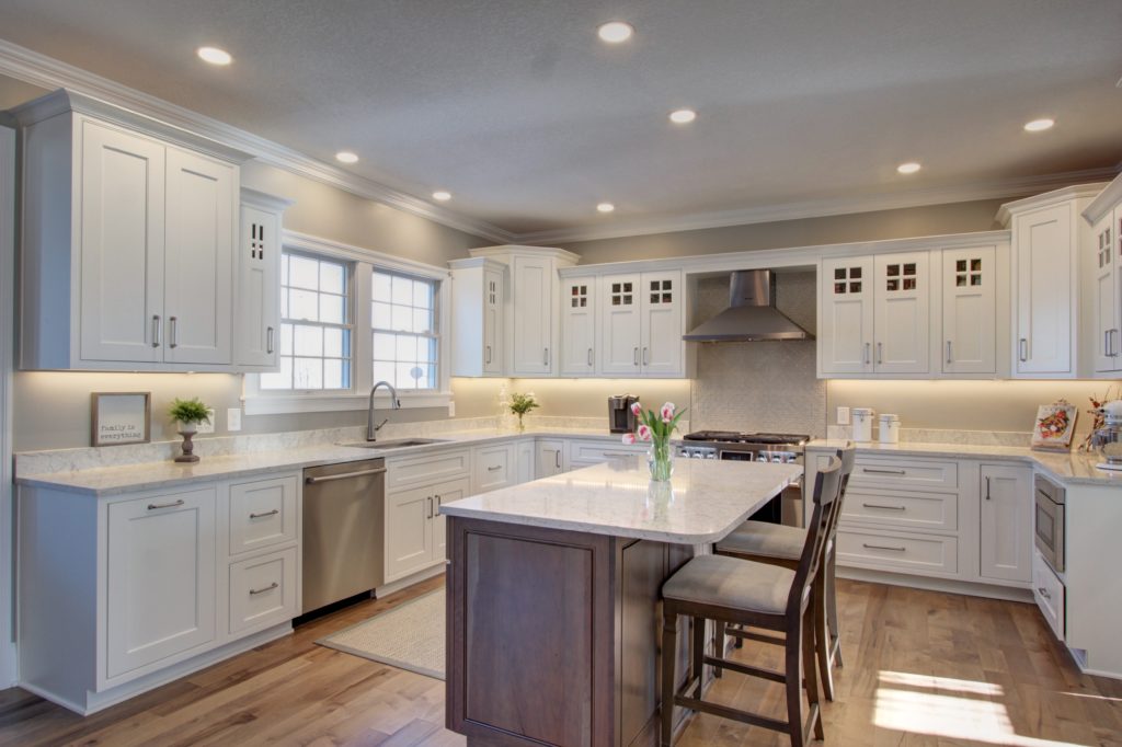 modern white and brown kitchen